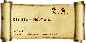 Kindler Médea névjegykártya